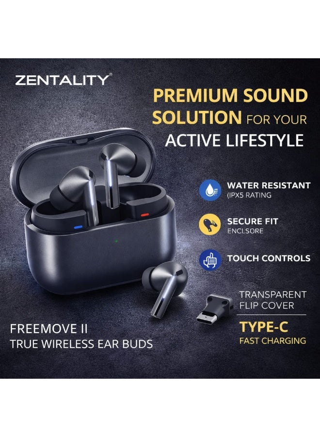 Zentality Freemove II TWS Earbuds ANC ENC Wireless Earphones - Image 2