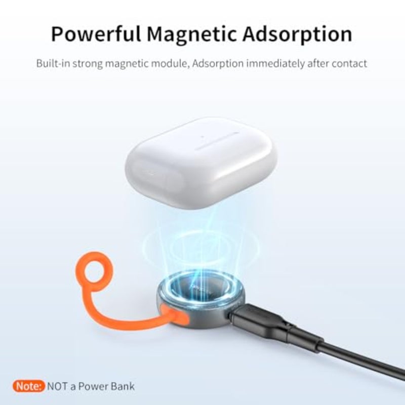 شاحن مغناطيسي لساعة أبل [منفذ USB-CandLightning]، شاحن iWatch لاسلكي محمول شحن سريع يناسب Apple Watch Series10/9/8/7/6/5/4/3/2/1/SE/SE2 أسود - Image 4