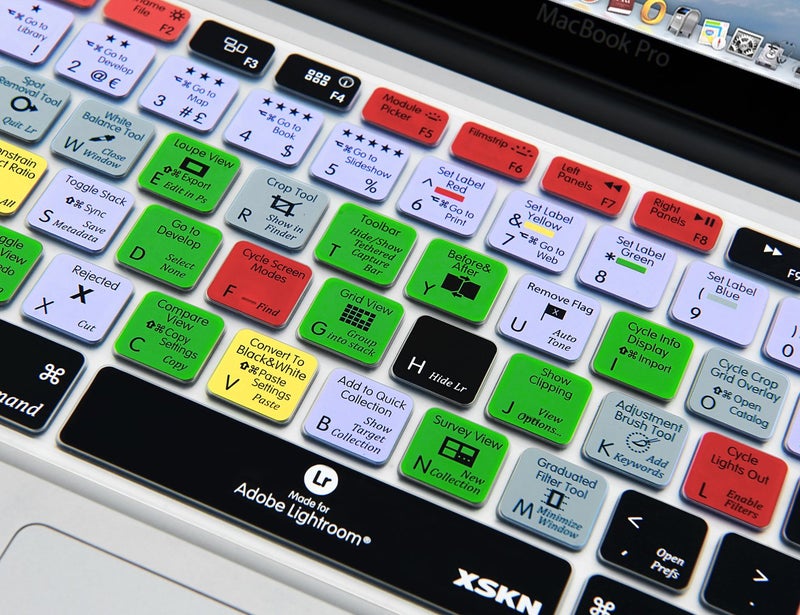 XSKN Adobe Lightroom Shortcuts Keyboard Skin Hot Keys LR Keyboard Cover for MacBook Air 13 & MacBook Pro 13 15 17, Retina (US / European ISO Keyboard) - Image 5