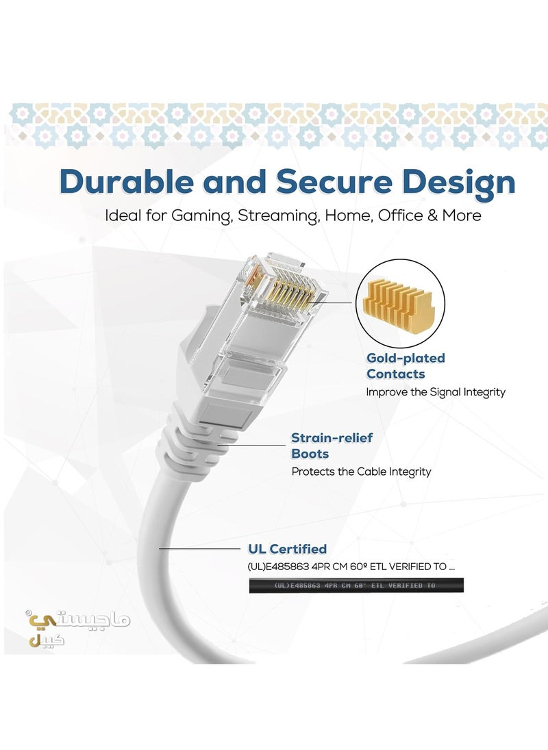 Majesty Majesty CAT6 Ethernet Cable Gigabit Network 1000Mbps High Speed RJ45 Compatible with Laptop, PC, PS5, PS4, TV, Modem, Router, Switch, 3M  - Image 3