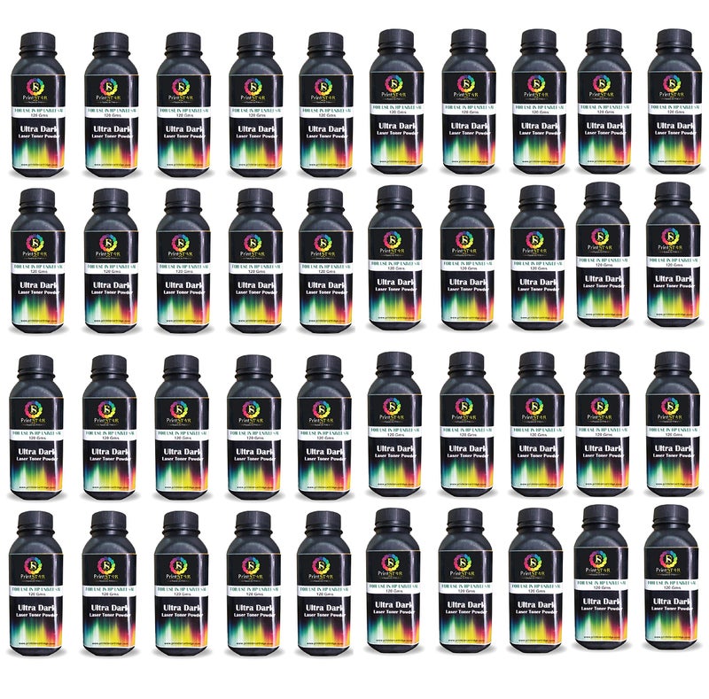 Print Star Ultra Dark Toner Powder for HP 12A/15A/49A/53A Canon FX9 Toner Powder Pack of 40 Single Color Toner (Black) - Image 1