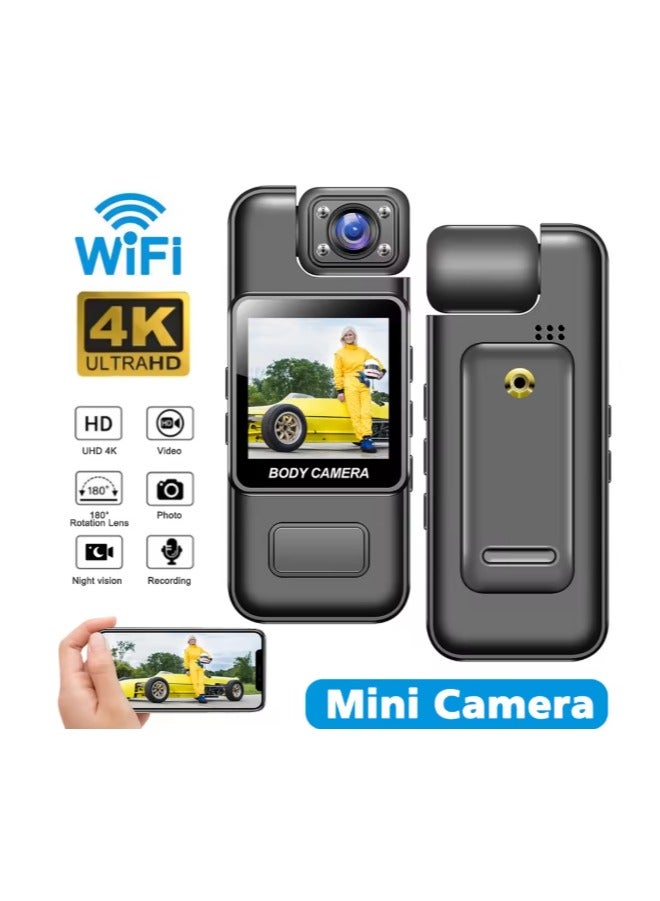 Generic Camera Wifi Mini Camera 4K HD Digital Video Recorder 180° Rotatable Lens Portable Action Camera Recorder 128G  - Image 1