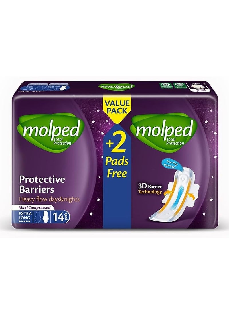 Molped TOTAL PROTECTION MAXI EXTRA LONG 16 PADS 