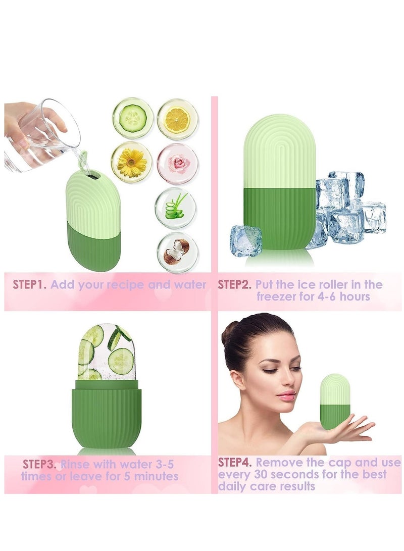 Glowudz Glowudz Reusable Silicone Facial Massage Ice Mold for Face and Eye Puffiness Relief Face Roller Skin Care Tighten Skin Green  - Image 3