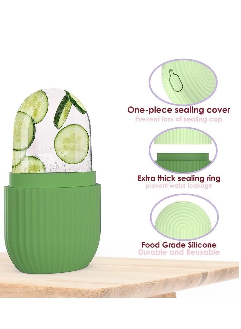 Glowudz Glowudz Reusable Silicone Facial Massage Ice Mold for Face and Eye Puffiness Relief Face Roller Skin Care Tighten Skin Green  - Image 4