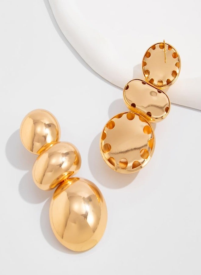 FUTIMELY Chunky Gold Ball Earrings,Big Ball Dangle Earrings for Women,Large Balls Statement Earrings Vintage Jewelry (Gold) - Image 5