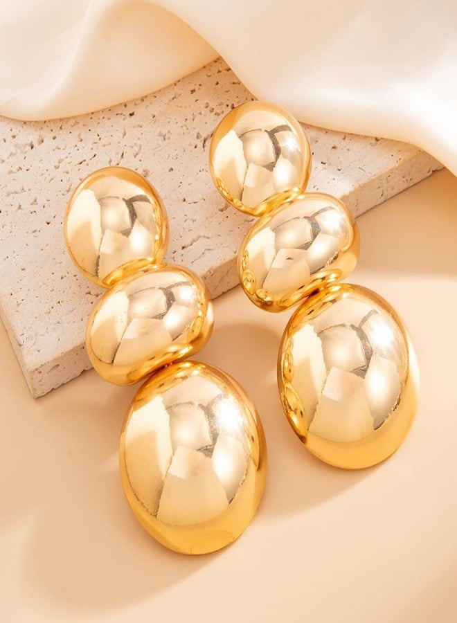 FUTIMELY Chunky Gold Ball Earrings,Big Ball Dangle Earrings for Women,Large Balls Statement Earrings Vintage Jewelry (Gold) - Image 4