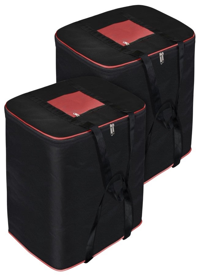 Storite 2 Pack Multi-Purpose Moisture Proof Nylon 131 L Super-Size Jumbo storage bag for Toys/Stationery Paper/Blankets/Clothes Rectangular(RedBlack, 57 x 48 x 48 cm) - Image 1