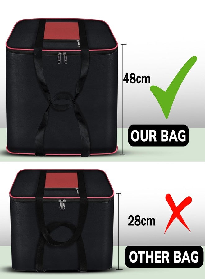 Storite 2 Pack Multi-Purpose Moisture Proof Nylon 131 L Super-Size Jumbo storage bag for Toys/Stationery Paper/Blankets/Clothes Rectangular(RedBlack, 57 x 48 x 48 cm) - Image 4