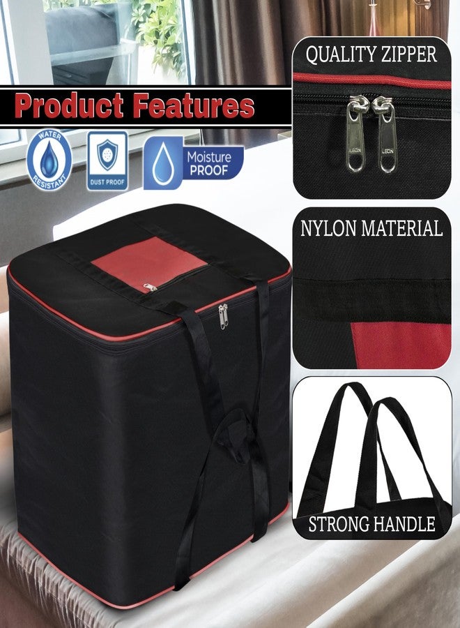 Storite 2 Pack Multi-Purpose Moisture Proof Nylon 131 L Super-Size Jumbo storage bag for Toys/Stationery Paper/Blankets/Clothes Rectangular(RedBlack, 57 x 48 x 48 cm) - Image 3