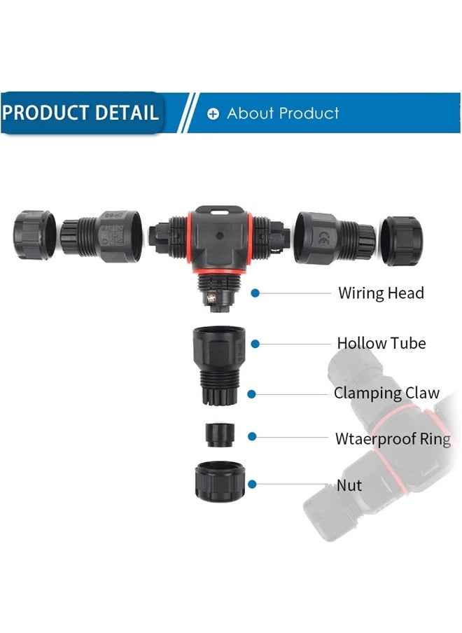 melfi Melfi Outdoor IP68 Waterproof Connector - 250V 16A Cable Wire for Gland Sleeve, Garden, Construction, and Plant Use  - Image 3