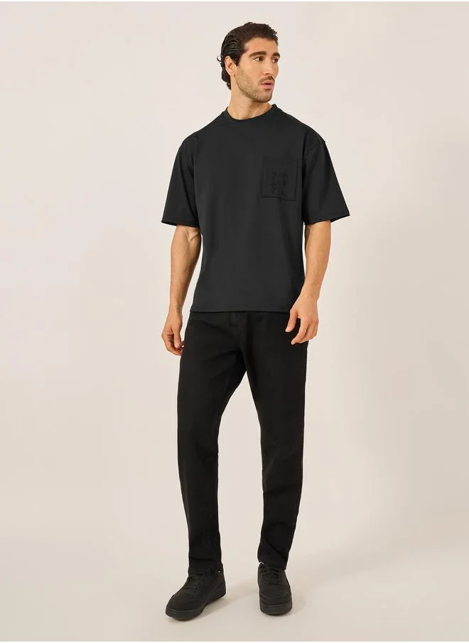 Styli Embroidered Pocket Oversized T-Shirt