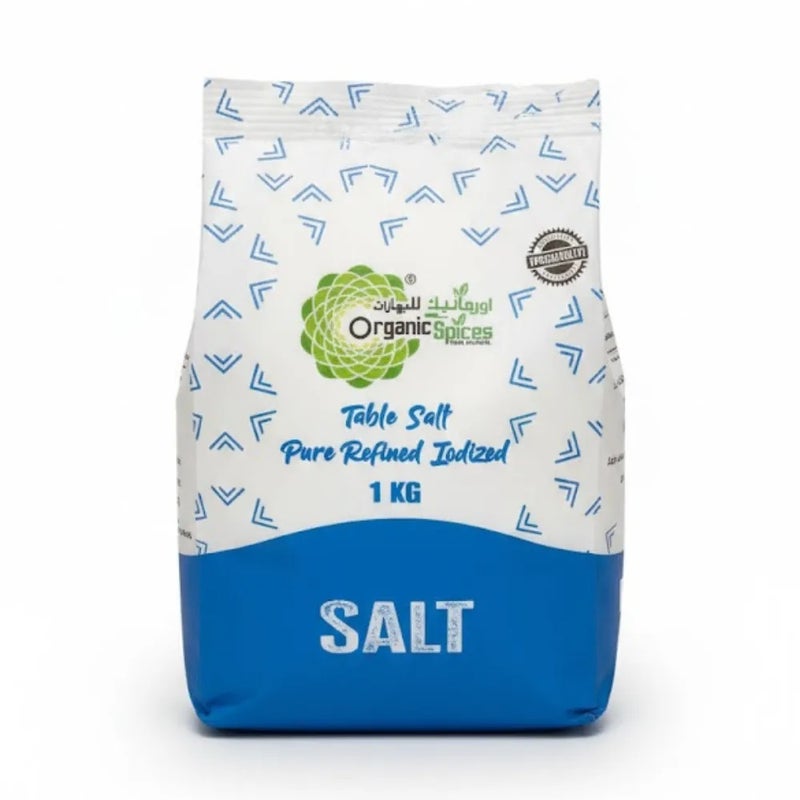 Organic Spices Pure Refined Iodized Table Salt- 1kg