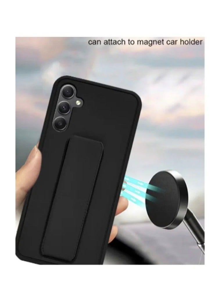 Case Cover For Samsung Galaxy A05s With Magnetic Hand Grip 3 in 1 Black