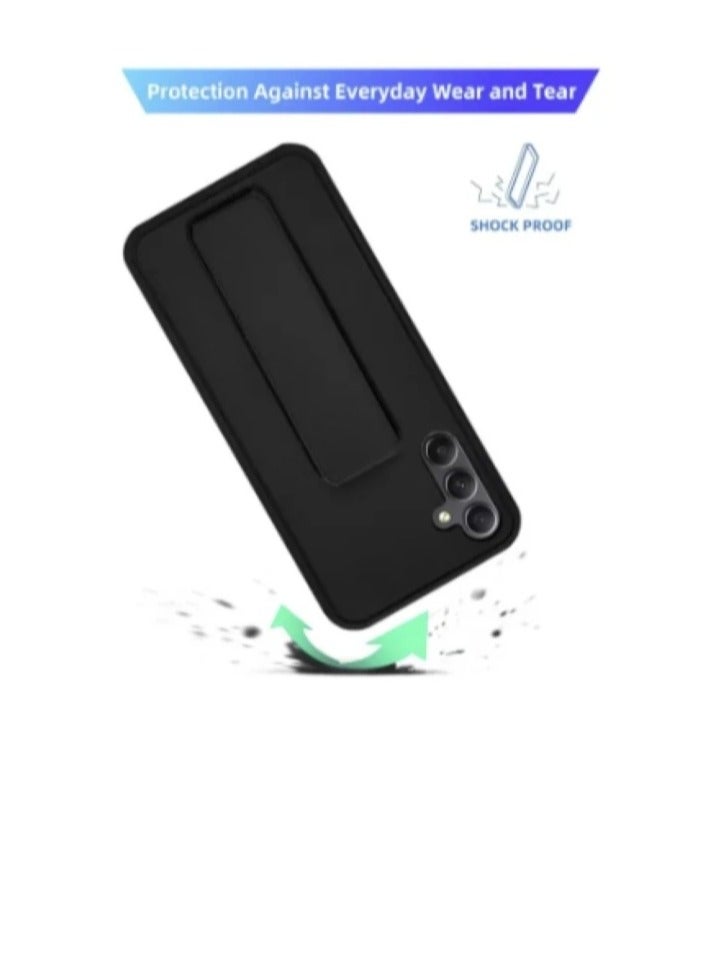 Case Cover For Samsung Galaxy A05s With Magnetic Hand Grip 3 in 1 Black