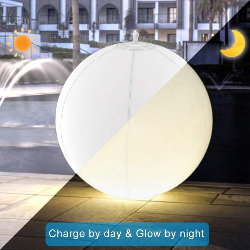 ESUPER Rukars Floating Ball Pool Light Solar Powered 4 PCS, 14 Inch Inflatable Hangable IP68 Waterproof Rechargeable Color Changing Led Glow Globe Pool - Image 5