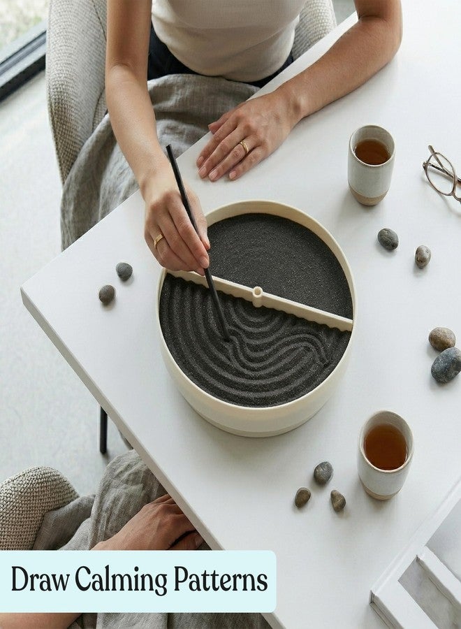 Special Supplies Zen Garden Sand Spinner - Self Spinning Sandscape for Desk, Mindfulness Kit, Stress Relief, Sensory Therapy Tools- Zen Garden Kit (White) - Image 3