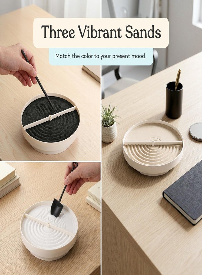 Special Supplies Zen Garden Sand Spinner - Self Spinning Sandscape for Desk, Mindfulness Kit, Stress Relief, Sensory Therapy Tools- Zen Garden Kit (White) - Image 4