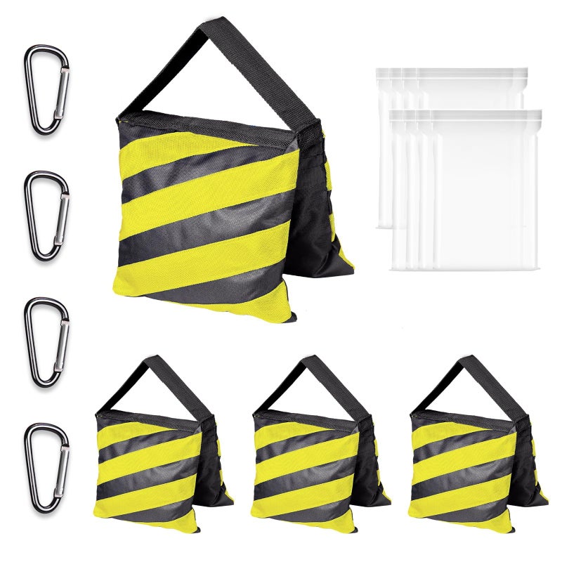 EMART 4 Pack Yellow Sand Bags for Weight Heavy Duty Sandbags for Light Stand Tripod Photography Equipment Canopy Weights Pop Up Tent Umbrella Base Backdrop Stand Camping Fishing Chair Sports - Image 2