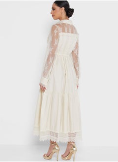 Khizana Mesh Sleeve Embroidered Dress  - Image 2