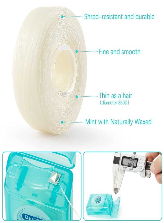 DanTicy Dental Floss Deep Clean Waxed Floss Extra Wide Cleaning Slides Smoothly & Easily Perfect for Individuals with Tight & Small Gaps Between Teeth PFAS Free | Mint Flavored 66Yards x 4 Pack 630D - Image 3