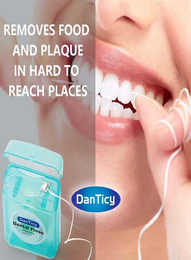 DanTicy Dental Floss Deep Clean Waxed Floss Extra Wide Cleaning Slides Smoothly & Easily Perfect for Individuals with Tight & Small Gaps Between Teeth PFAS Free | Mint Flavored 66Yards x 4 Pack 630D - Image 5