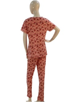 JOANNA JOANNA Women's Floral Design V-Neck Shirt & Trouser Pajama Set, Pink  - Image 4