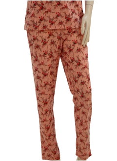 JOANNA JOANNA Women's Floral Design V-Neck Shirt & Trouser Pajama Set, Pink  - Image 3