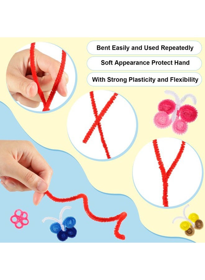 Yunsailing 2400 Pcs Pipe Cleaners 24 Assorted Colors Chenille Stems Glitter Pipe Cleaners Craft Supplies Fuzzy Sticks for Kids DIY Art Crafts Decorations Creative Project, 6 mm by 12 Inches - Image 4