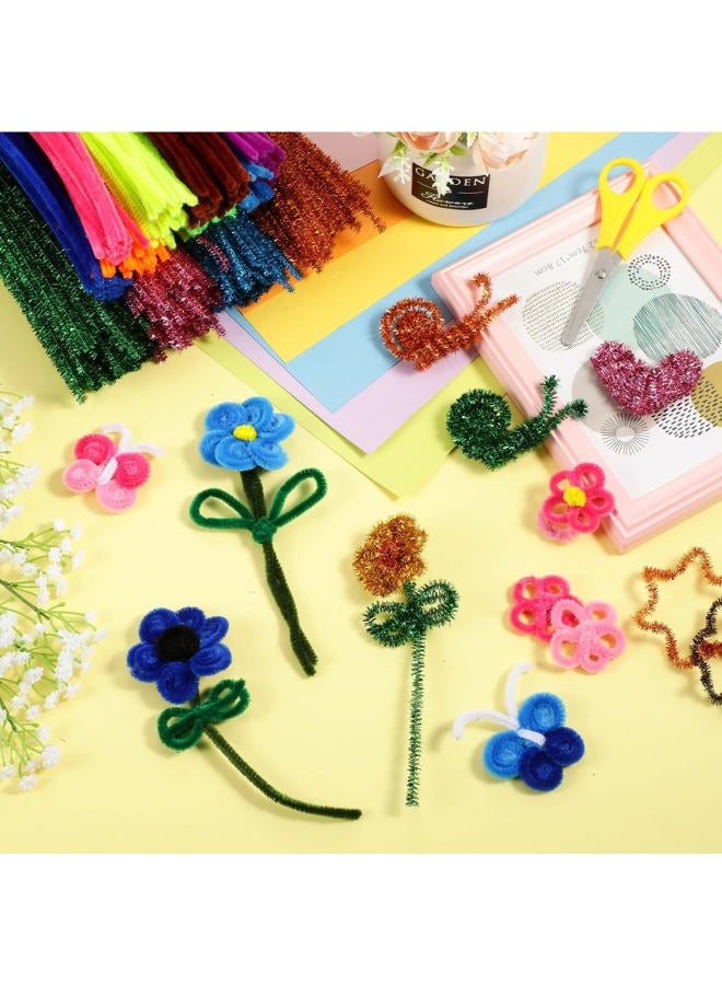 Yunsailing 2400 Pcs Pipe Cleaners 24 Assorted Colors Chenille Stems Glitter Pipe Cleaners Craft Supplies Fuzzy Sticks for Kids DIY Art Crafts Decorations Creative Project, 6 mm by 12 Inches - Image 5