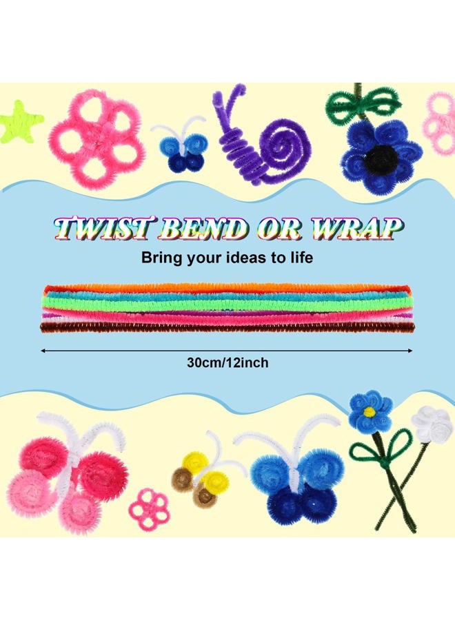 Yunsailing 2400 Pcs Pipe Cleaners 24 Assorted Colors Chenille Stems Glitter Pipe Cleaners Craft Supplies Fuzzy Sticks for Kids DIY Art Crafts Decorations Creative Project, 6 mm by 12 Inches - Image 3