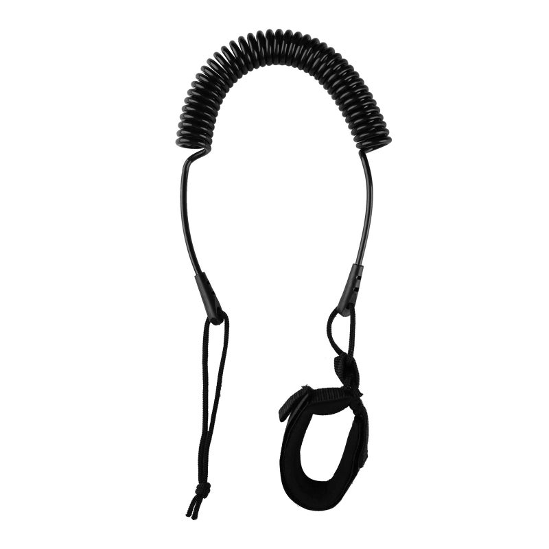 HEYTUR Coiled SUP Leash 10' Surfboard Leash Sup Leg Rope Strap Stand Up Paddleboard Leash (5mm Black) - Image 1