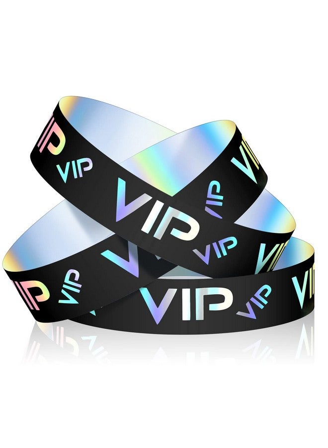 تيلينغ مجموعة من 500 سوار بلاستيكي VIP للحفلات والمناسبات، أساور VIP مخصصة، أساور بلاستيكية، أساور معصم مقاومة للماء، أساور ذراع للمناسبات والحفلات الموسيقية (أسود) - Image 1