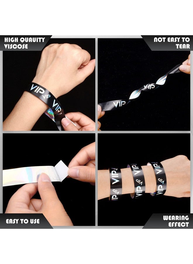 تيلينغ مجموعة من 500 سوار بلاستيكي VIP للحفلات والمناسبات، أساور VIP مخصصة، أساور بلاستيكية، أساور معصم مقاومة للماء، أساور ذراع للمناسبات والحفلات الموسيقية (أسود) - Image 4