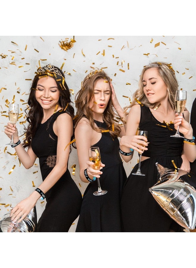 تيلينغ مجموعة من 500 سوار بلاستيكي VIP للحفلات والمناسبات، أساور VIP مخصصة، أساور بلاستيكية، أساور معصم مقاومة للماء، أساور ذراع للمناسبات والحفلات الموسيقية (أسود) - Image 2