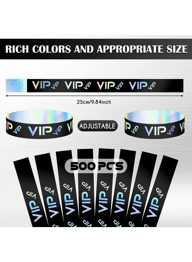 تيلينغ مجموعة من 500 سوار بلاستيكي VIP للحفلات والمناسبات، أساور VIP مخصصة، أساور بلاستيكية، أساور معصم مقاومة للماء، أساور ذراع للمناسبات والحفلات الموسيقية (أسود) - Image 3