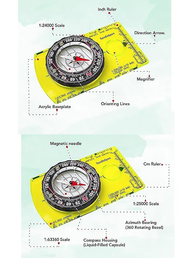 بوصلة توجيه - بوصلة كشفية متطورة للمشي والتخييم وحمل الحقائب - أفضل هدايا النجاة للأطفال - Image 3