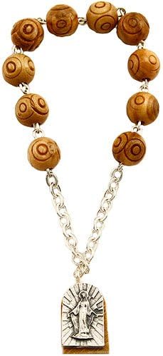 RosaryMart Rosary Olive Wood One Decade Carved Beads Miraculous