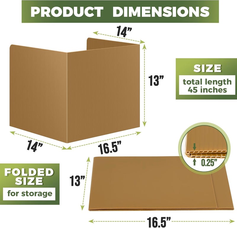 Storage Standard 22-Pack Desk Dividers for Students - Durable & Waterproof Plastic Study Carrel Divider, Classroom Folders Teacher Supplies, Easy Clean Plastic Privacy Shield Folder Boards for Student Desks, Brown - Image 4