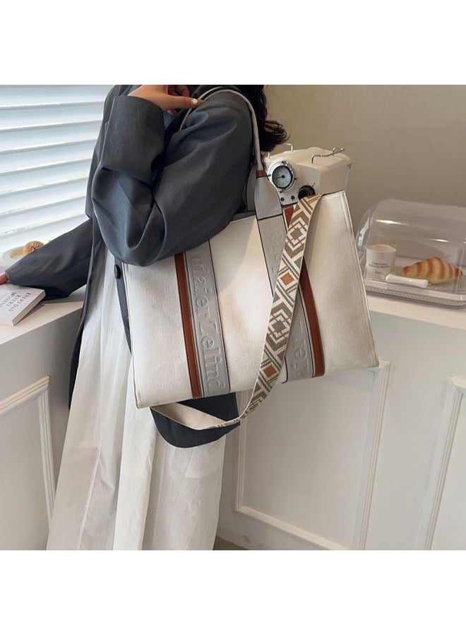 2024 Vintage Fashion Ladies Handbag Large Capacity Shoulder Messenger Bag Color Matching Tote Bag-Colour:Brown-Size:Large  - Image 2