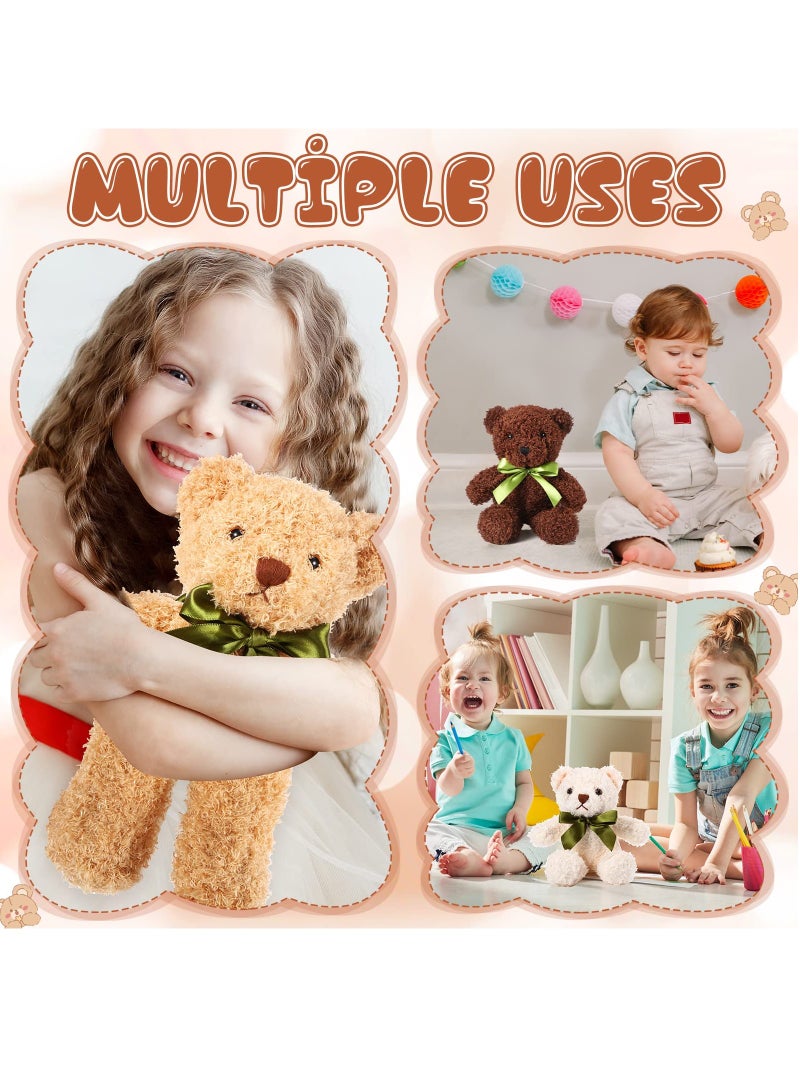 6 Pcs 10 Inch Adorable Plush Bears with Bow Ties Ideal Gift for Birthdays Baby Showers and Party Favors - Image 5