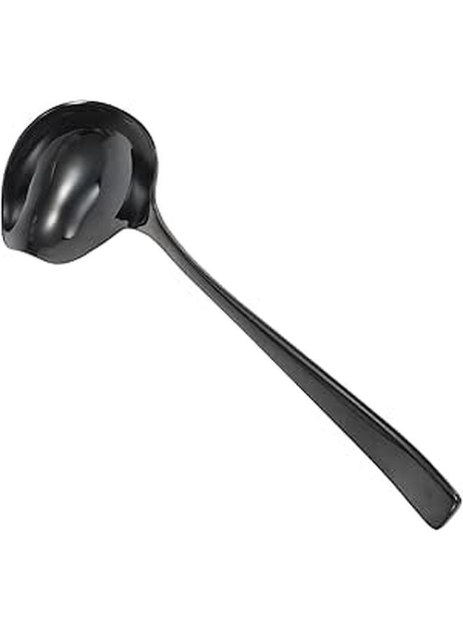 ملعقة الصوص طويلة المقبض من Duckbill، مصنوعة من الفولاذ المقاوم للصدأ 304، ملعقة تقديم مطبخ سوداء - Image 1