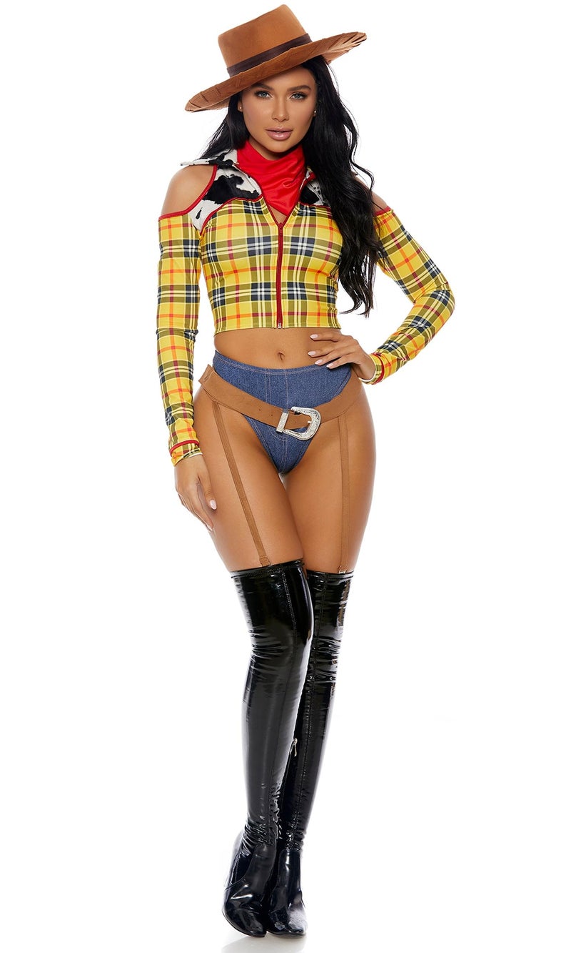 Forplay Women's Playtime Sheriff Sexy Cowboy Movie Character Costume Adult Costume, Yellow, M/L - Image 3