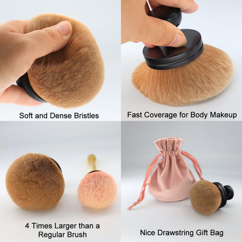 DRIPOO Big Self Tanning Blend Brush, Extra Large Kabuki, Self Tanner, Fundation, Powder, Sunless Tanning, Blusher, Shadow, Bronzer, Face and Body Brush (Black) - Image 5