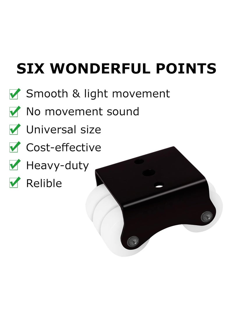 THOISEWELT THOISEWELT 6 Wheel Caster Black Color Fix Moving Caster Wheel Hotel Hospital Industrial Furniture Loading Capacity 400kg Pack Of 4  - Image 5