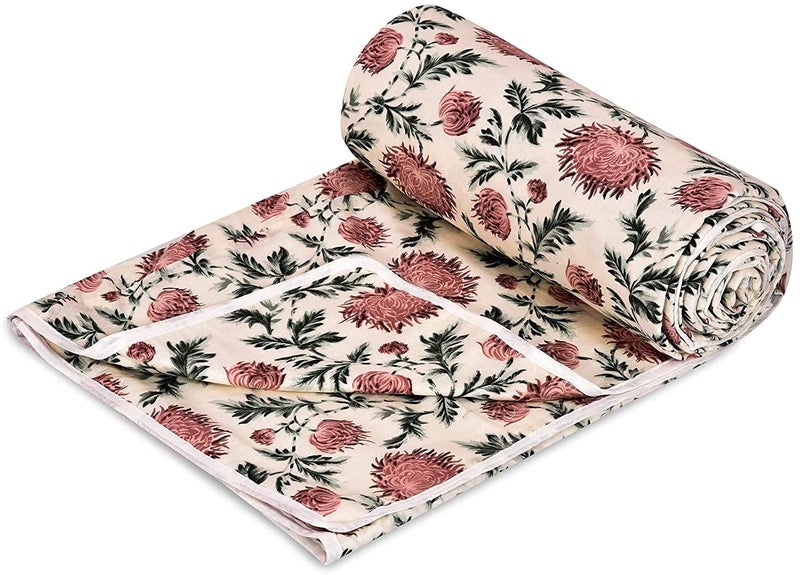 RRC Super Soft Cotton 3 Layer Reversible Double Size| Soft Light-Weight Blanket 84X96(Inches) 213X243(CM) Flannel Dohar Throws for Bed,Lahariya Fabric Edging/Piping Bed Dohar - Image 3