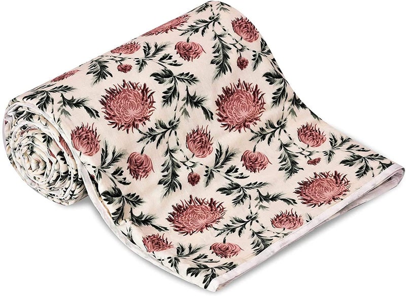 RRC Super Soft Cotton 3 Layer Reversible Double Size| Soft Light-Weight Blanket 84X96(Inches) 213X243(CM) Flannel Dohar Throws for Bed,Lahariya Fabric Edging/Piping Bed Dohar - Image 2