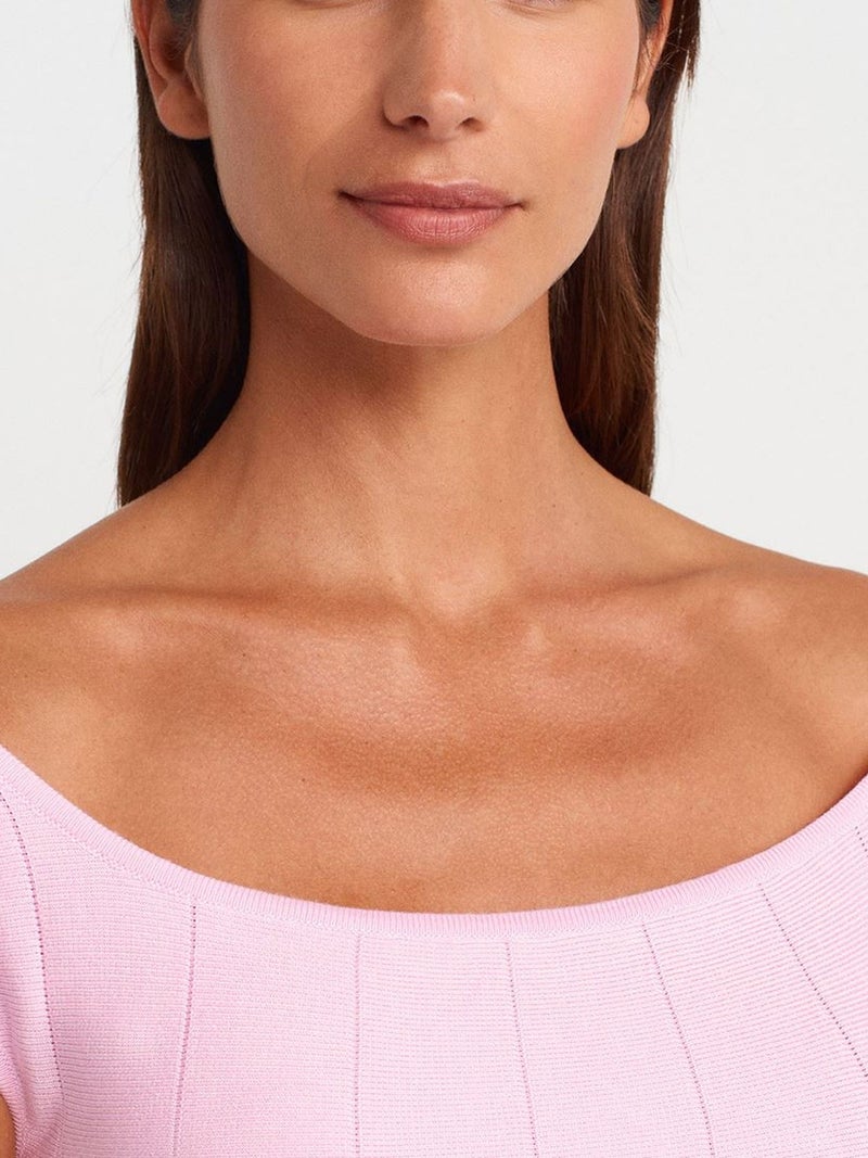 DILVIN Fitted Ribbed Peplum Blouse - Image 3
