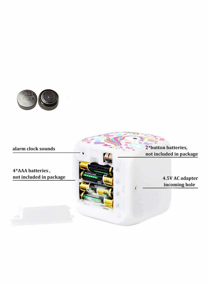 Excefore Kids Alarm Clocks, Digital Wake Up Clock 7 Colors Changing Light Bedside Clock with 8 Alarm Sounds Date Calendar Temperature - Image 2