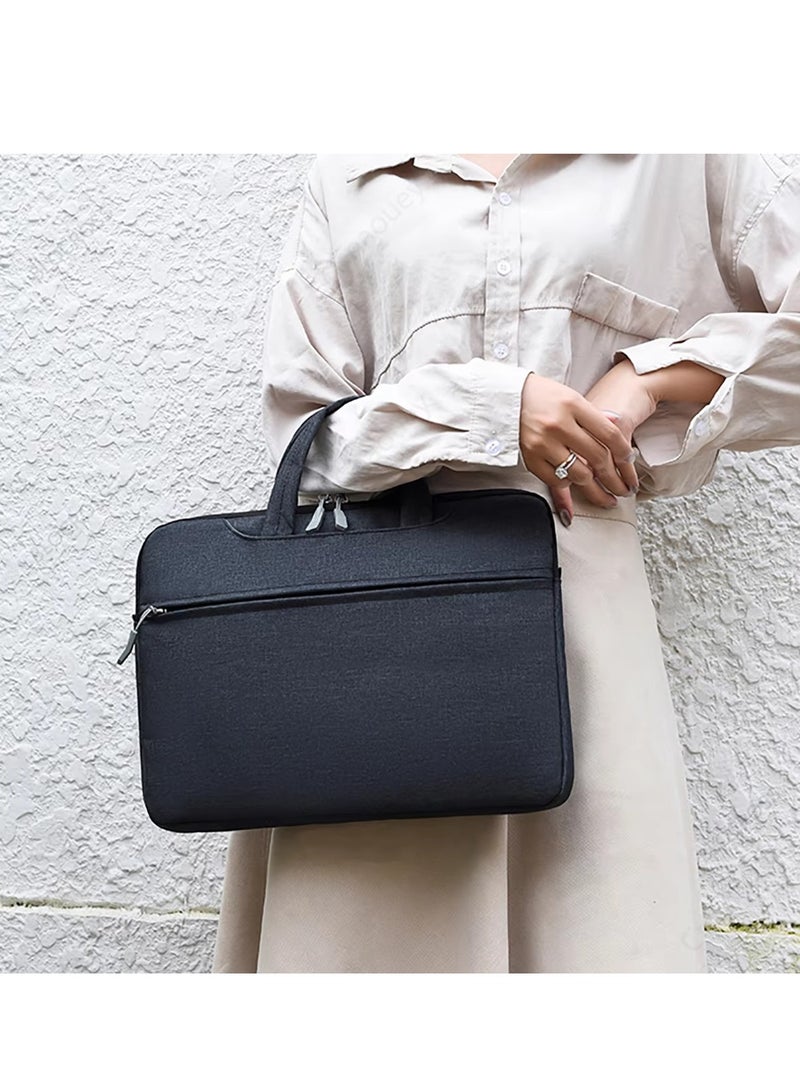 Portable Laptop Bag 13.3 Inch Padded Briefcase Travel Tote Expandable Computer Bag Waterproof Shockproof Zipper Lightweight for Macbook, HP, Dell, Lenovo  - Image 2
